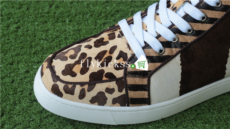 Christian Louboutin Flat Sneaker High Top Leopard Furs